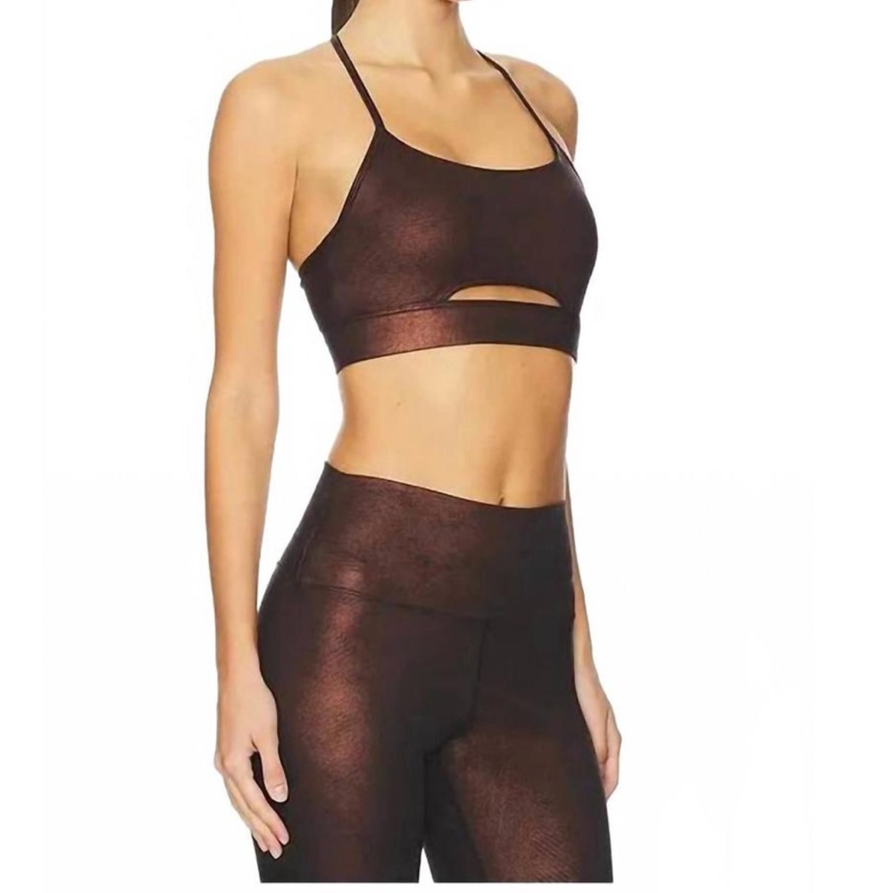 Beach Riot Isla Racerback Top‎ Java Glimmer Metallic Activewear Tank Sz M/XS NWT